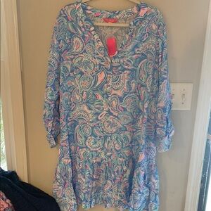 Paisley Blue and Pink Women's dress